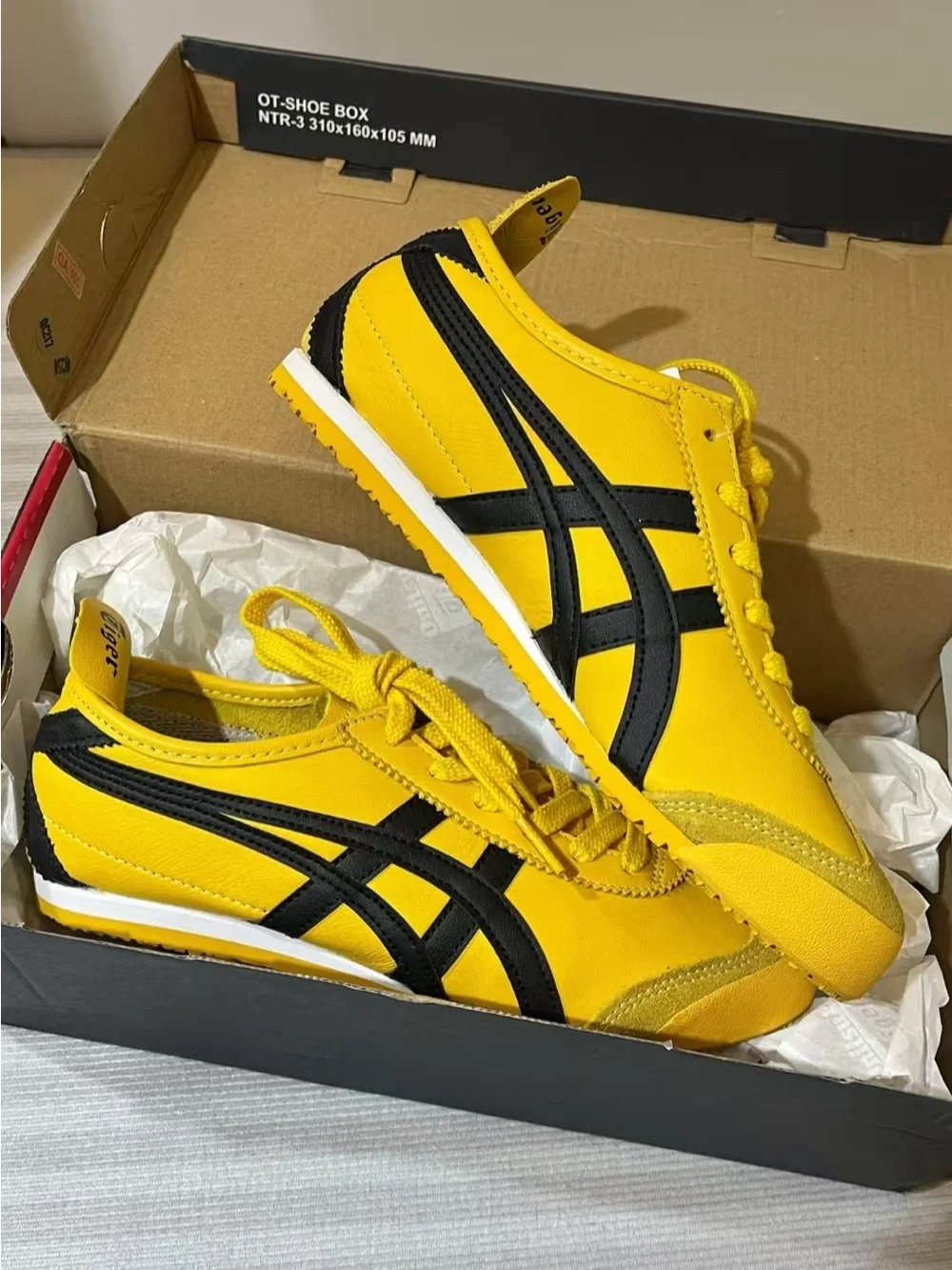 Onitsuka Tiger by Asics Women’s  Yellow Black Low-Top Sneakers